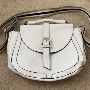 Zara white leather crossbody or shoulder bag